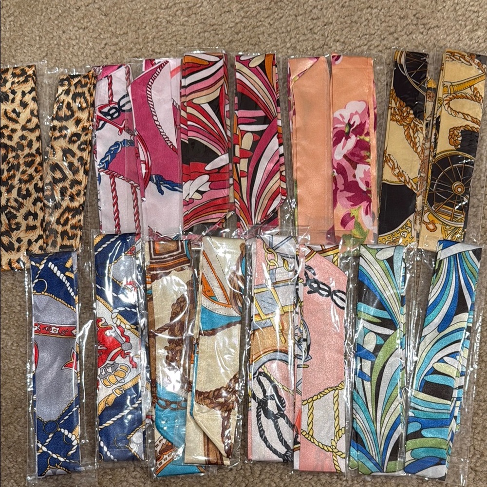 Colorful Patterned Twillys and Hair Scarves